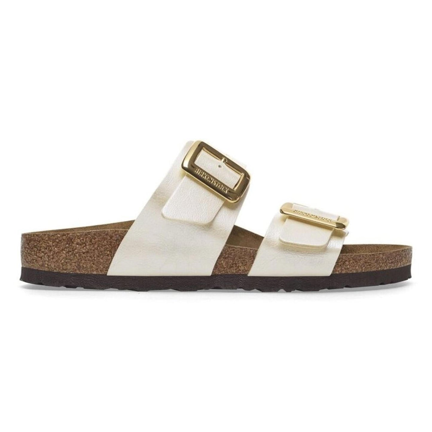 Sydney Luxe Buckle Graceful Pearl White Birko Flor Sandals