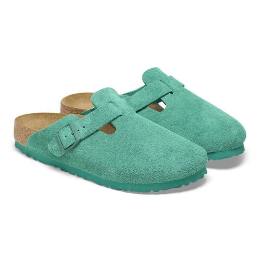 Boston Digital Green Suede Leather Clogs