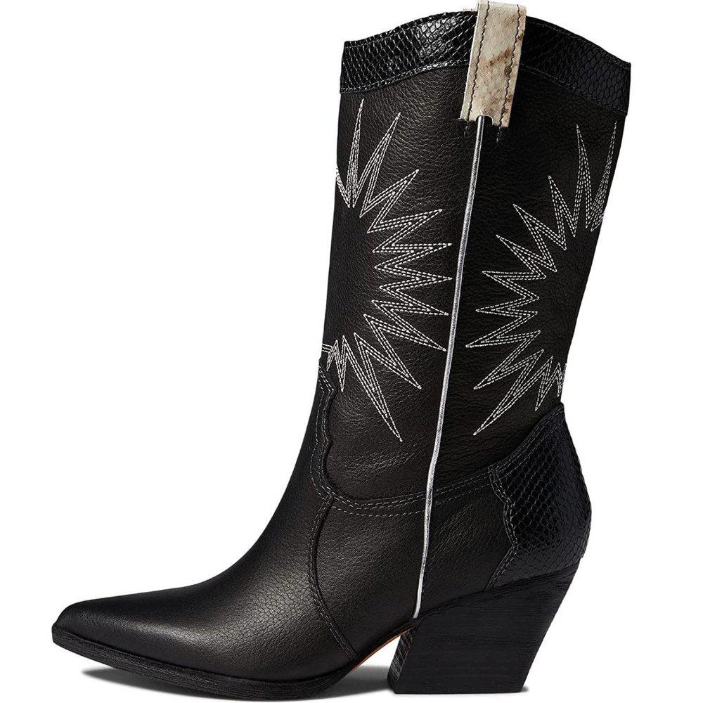 Lawson Black Leather Western Boots