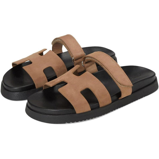Steve Madden Shoes Mayven Tan Nubuck Slide Sandals