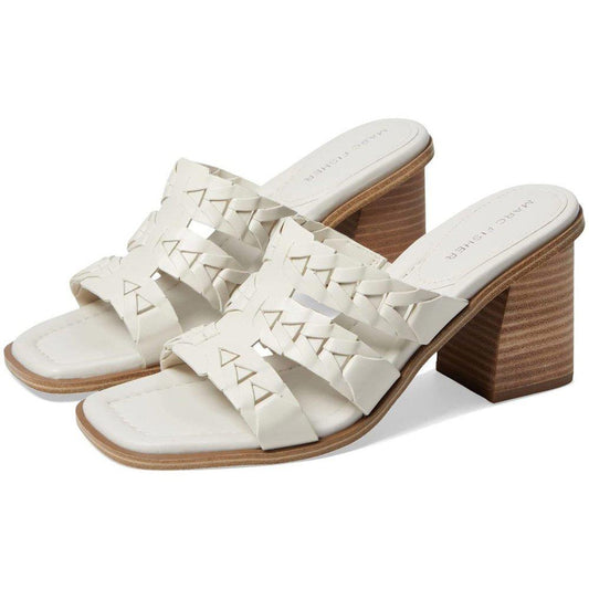 Melita Cream Textured Heeled Sandals