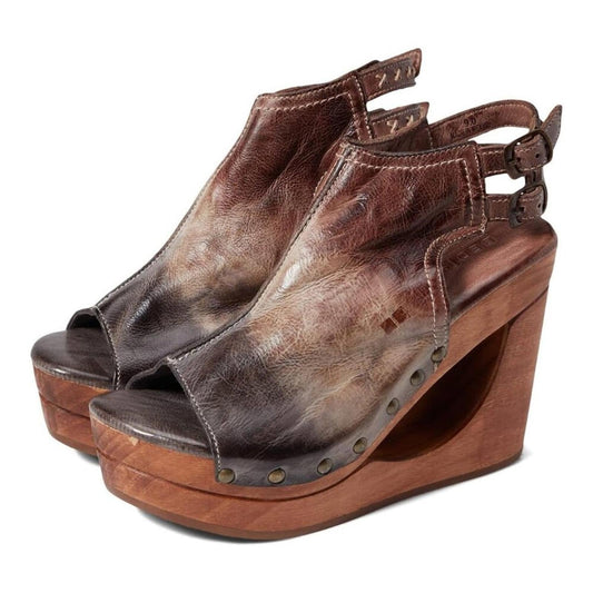 Imelda Starry Night Tie Dye Leather Wedge Sandals