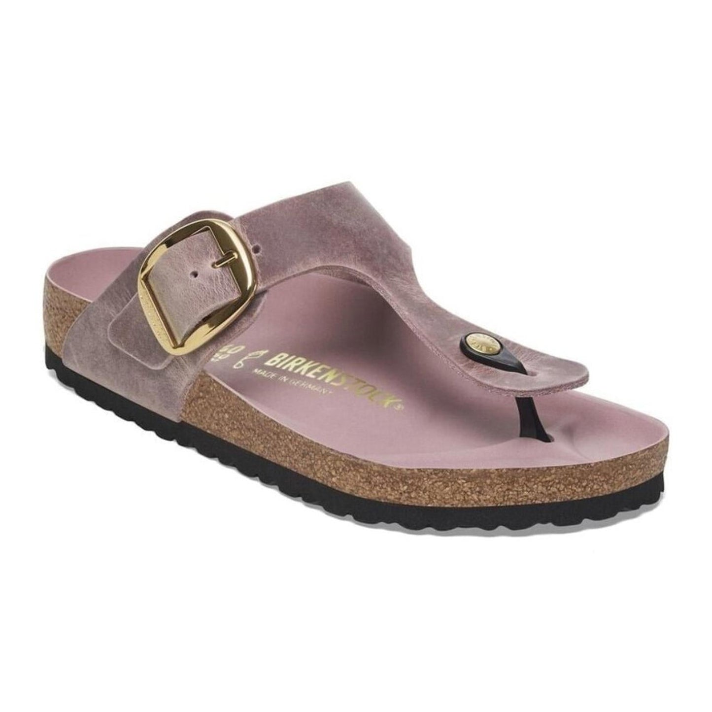 Gizeh Big Buckle Lavender Oiled Leather Sandals