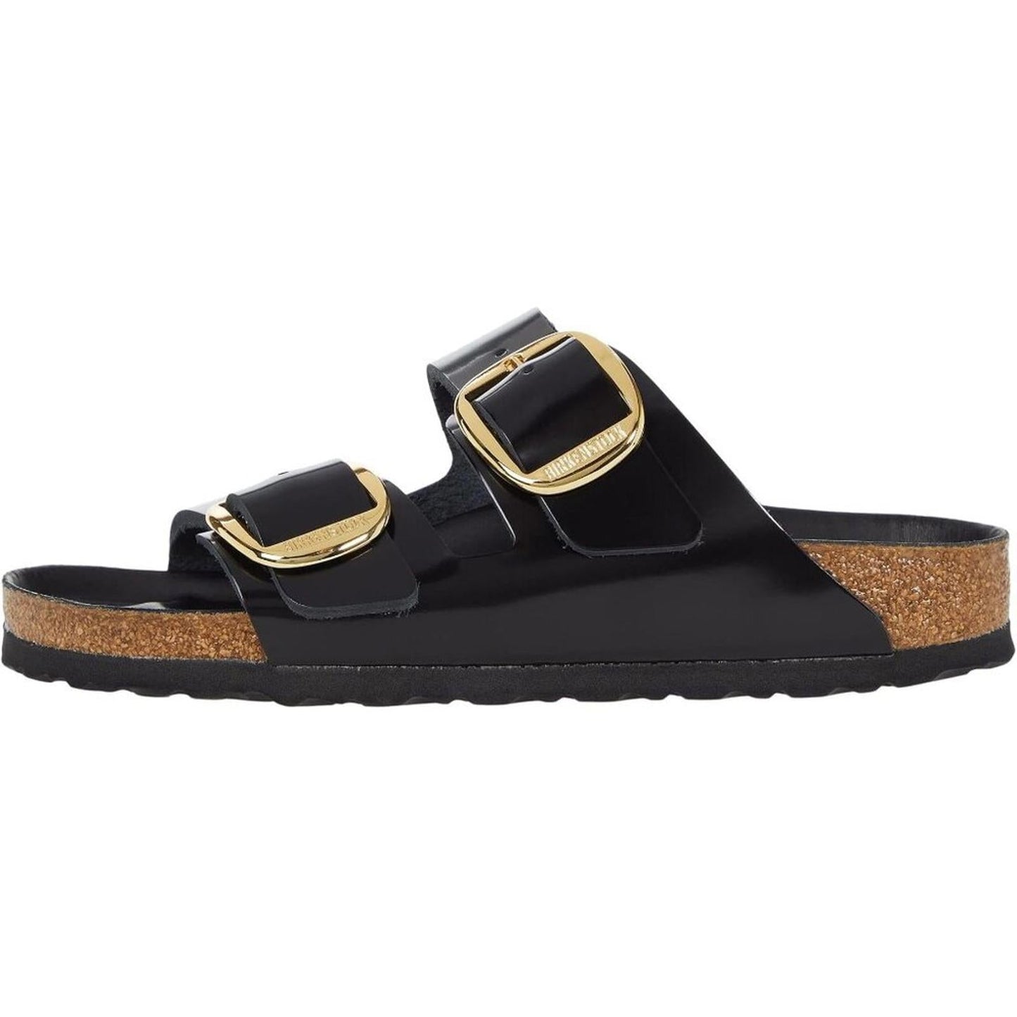 Arizona Black Big Buckle High Shine Sandals