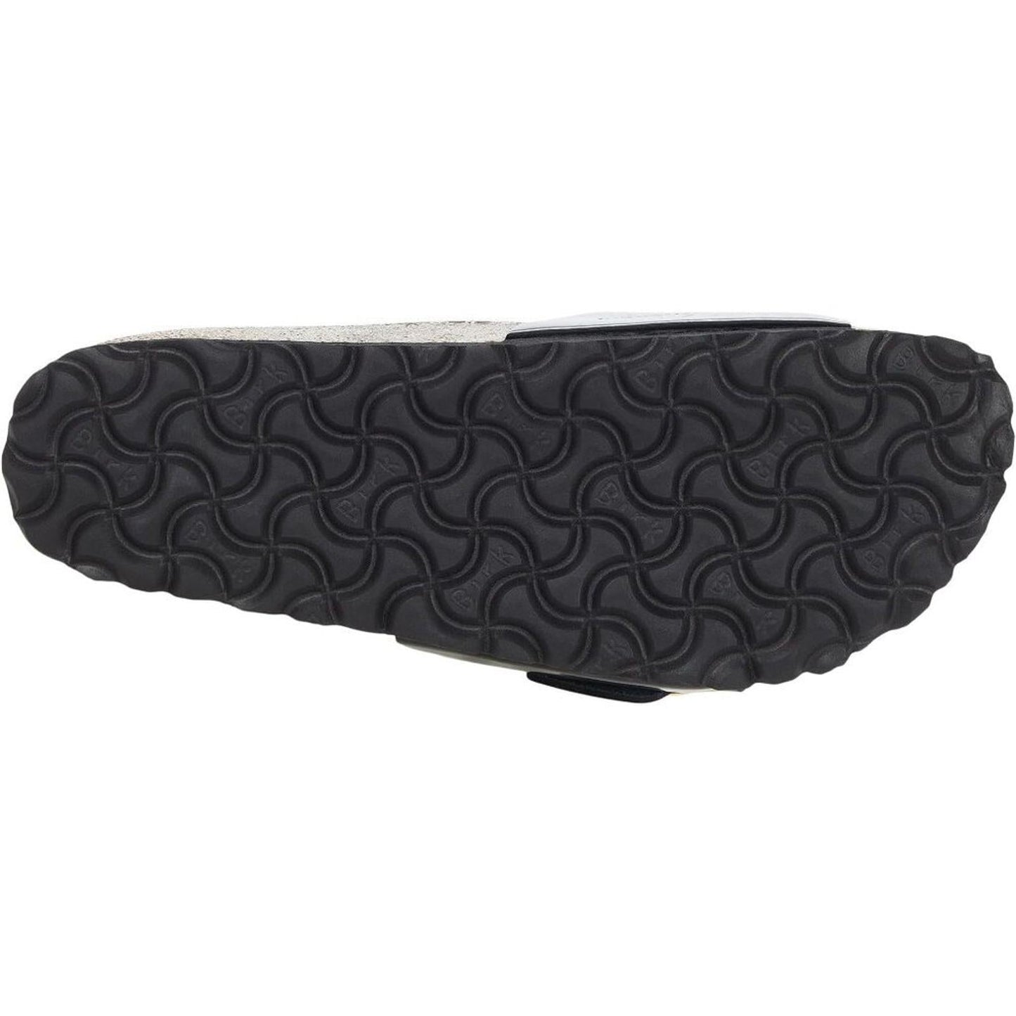 Madrid Black Shine Big Buckle Slide Sandals