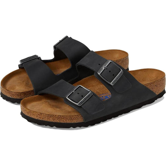 Arizona Black Oiled Leather Sandals