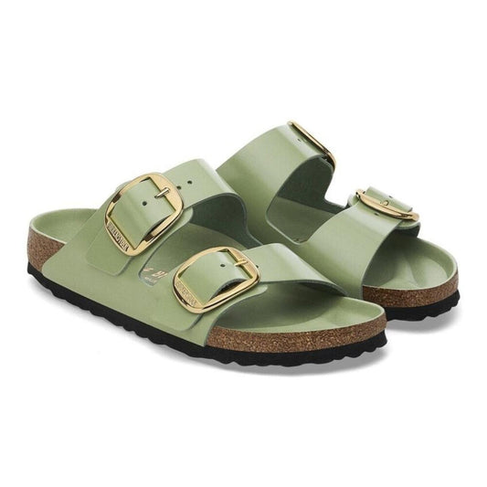 Arizona High Shine Green Tea Buckle Sandals