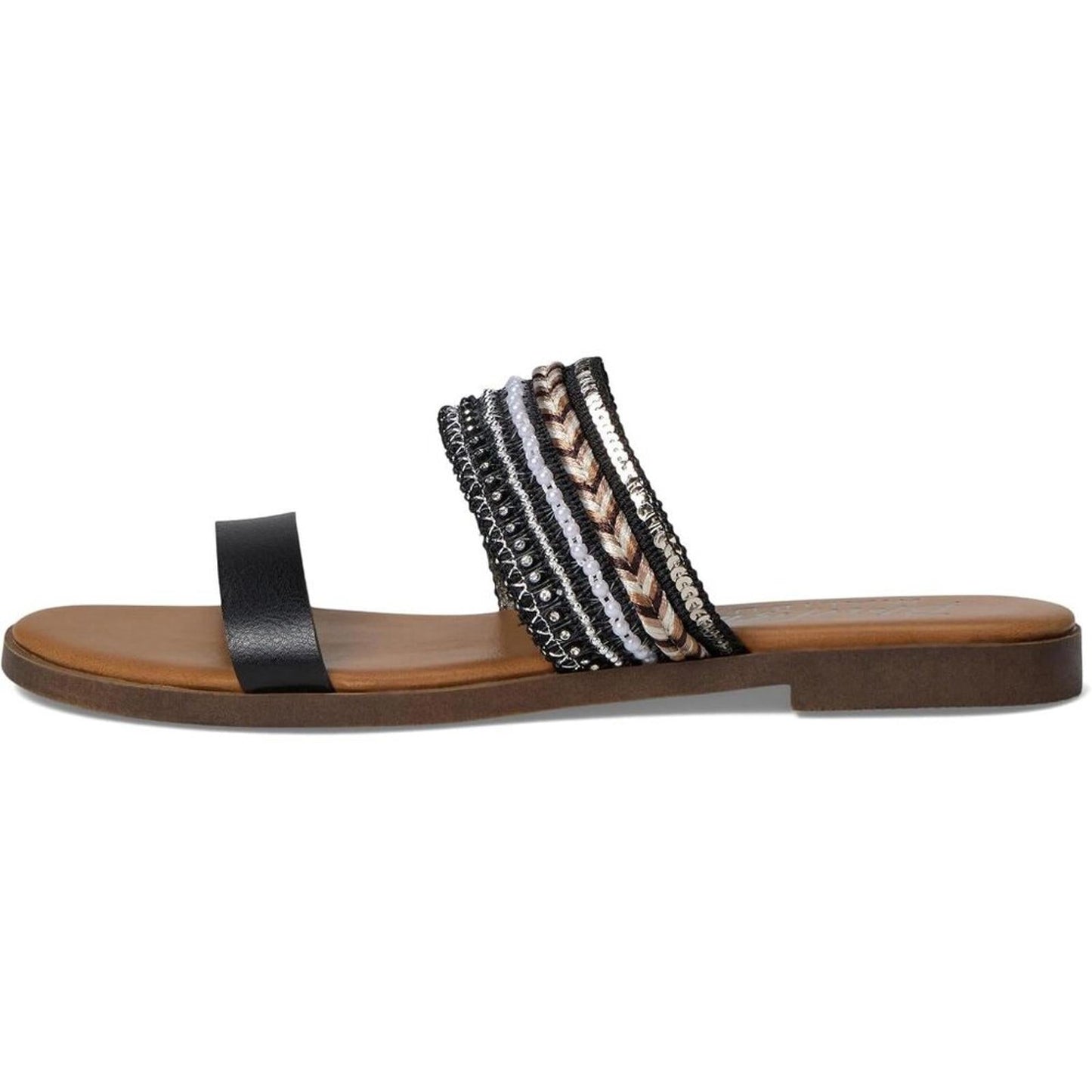 Curtis Black Fabrics Flad Slide Sandals