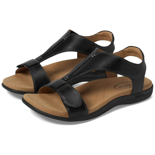 The Show Black Leather Sandals