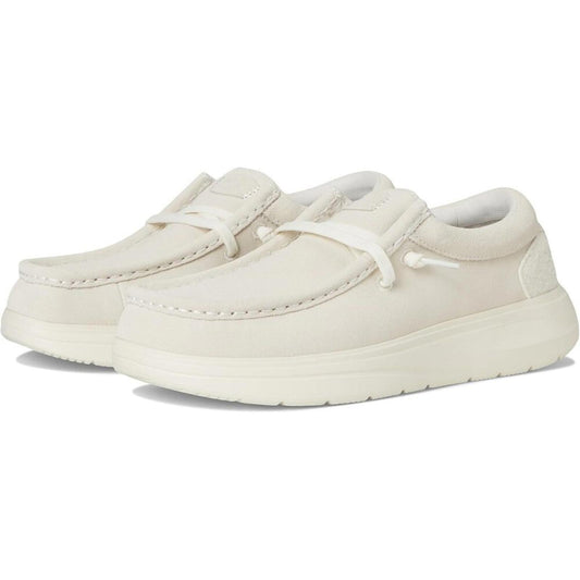 Wendy Ivory COMF Suede Lace Up Casual Shoes