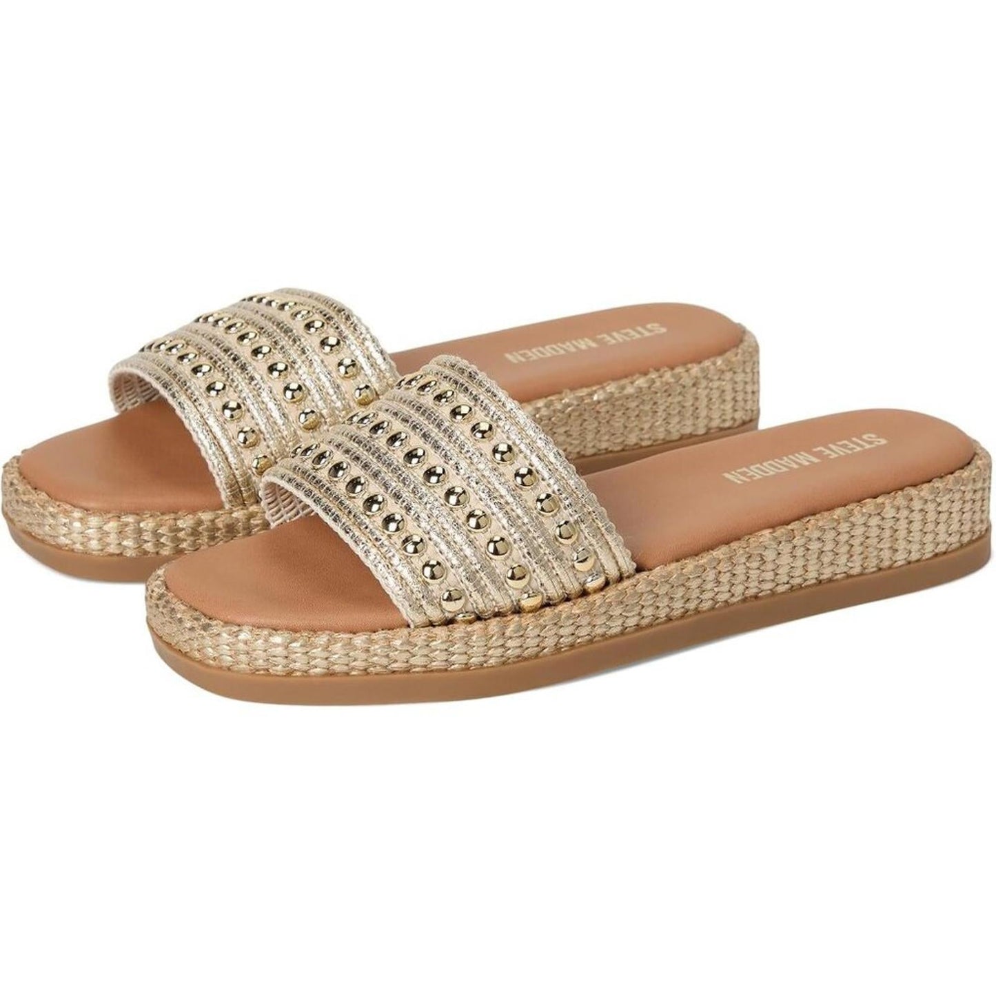 Steve Madden Shoes Boardwalk Natural Multi Slide Sandals