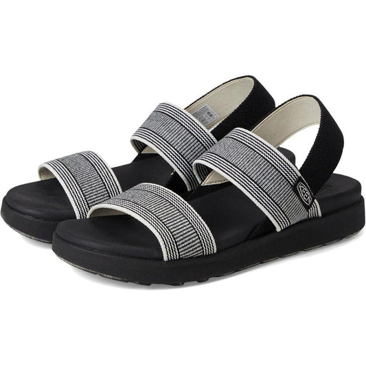 Elle Black Star White Backstrap Sandals