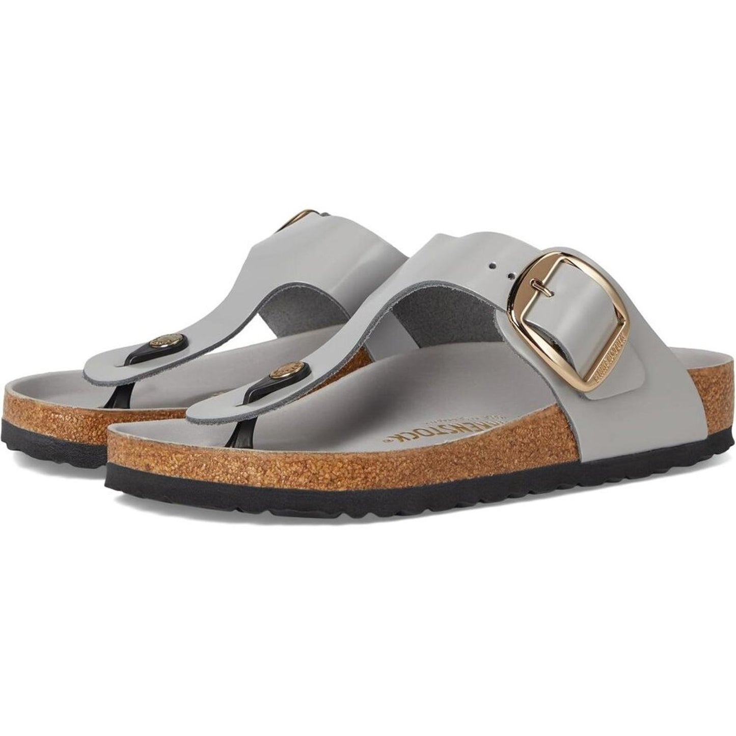 Gizeh Stone Coin Big Buckle High Shine Sandal
