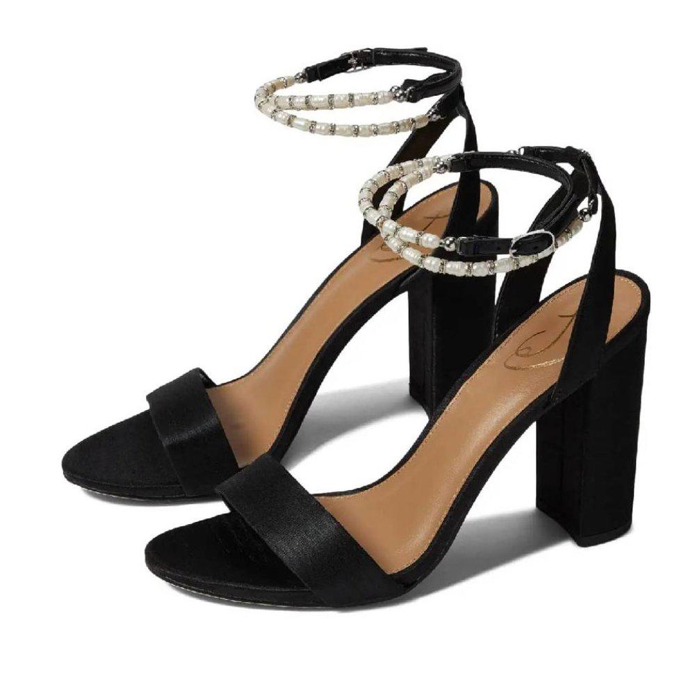 Yanelli Black Ankle Strap Heels