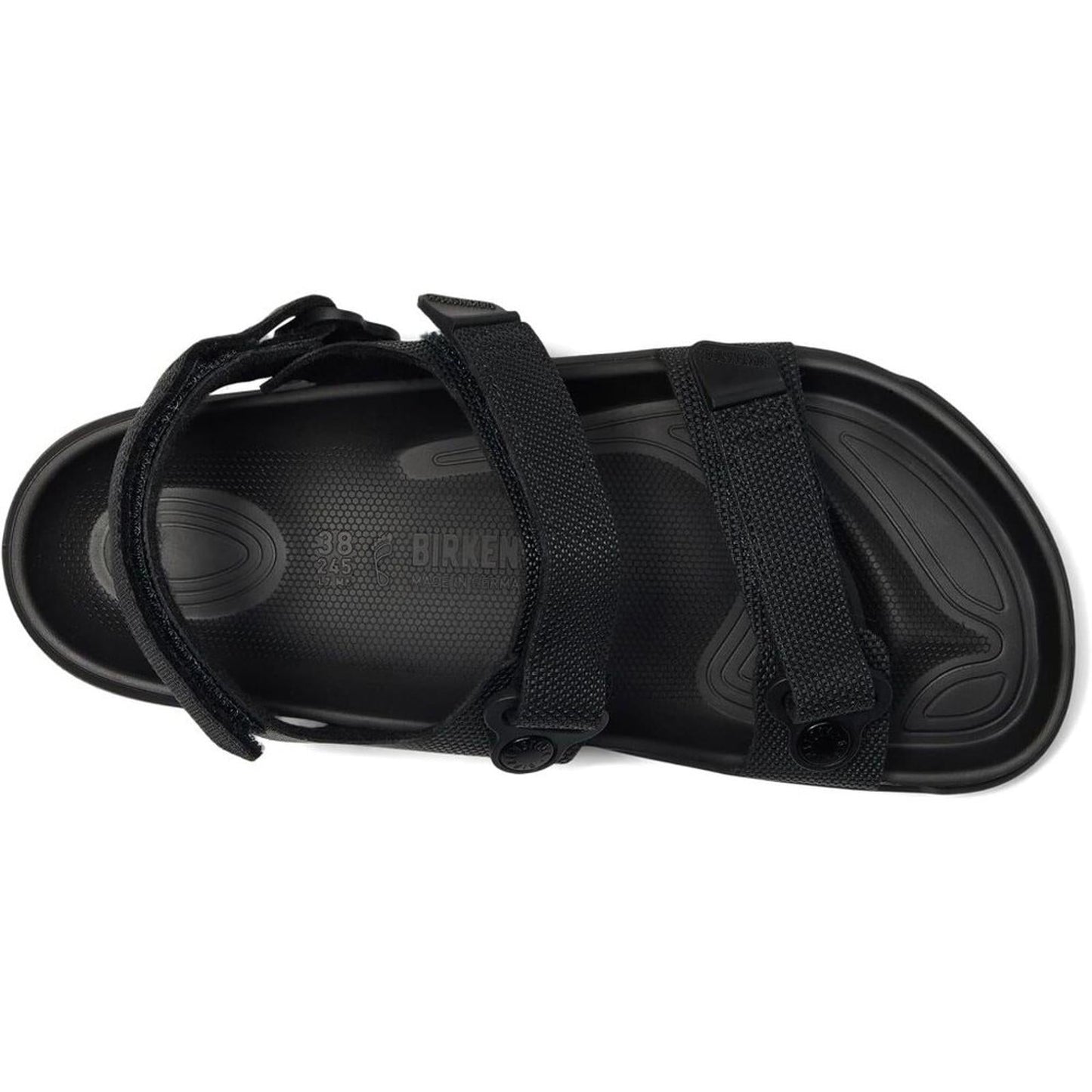 Kalahari Futura Black Birko-Flor Strap Sandals