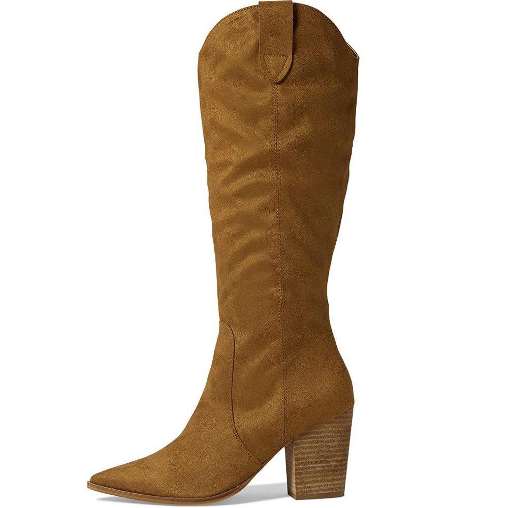Charming Tan Knee Hight Western Boots