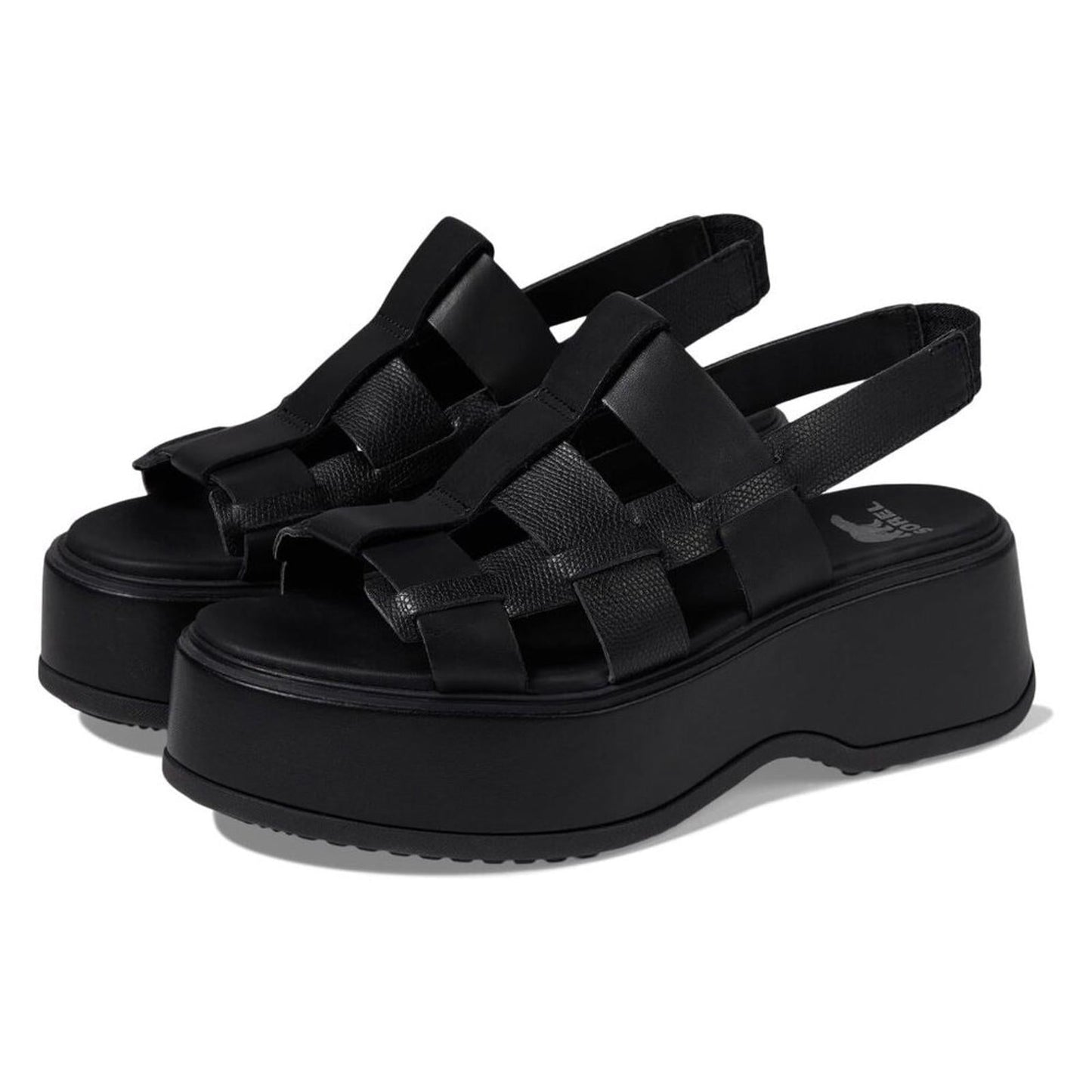Dayspring Black Leather Slingback Sandals