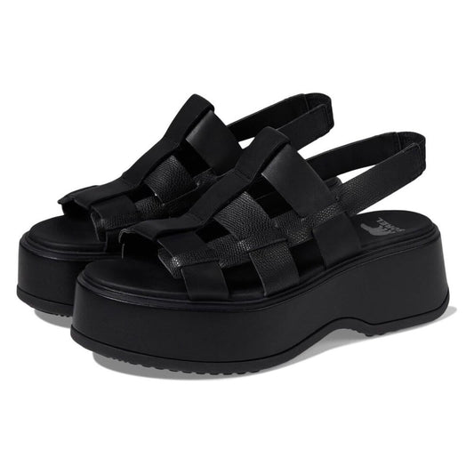 Dayspring Black Leather Slingback Sandals
