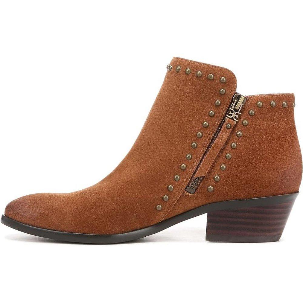 Paola Frontier Brown Leather Studded Ankle Booties