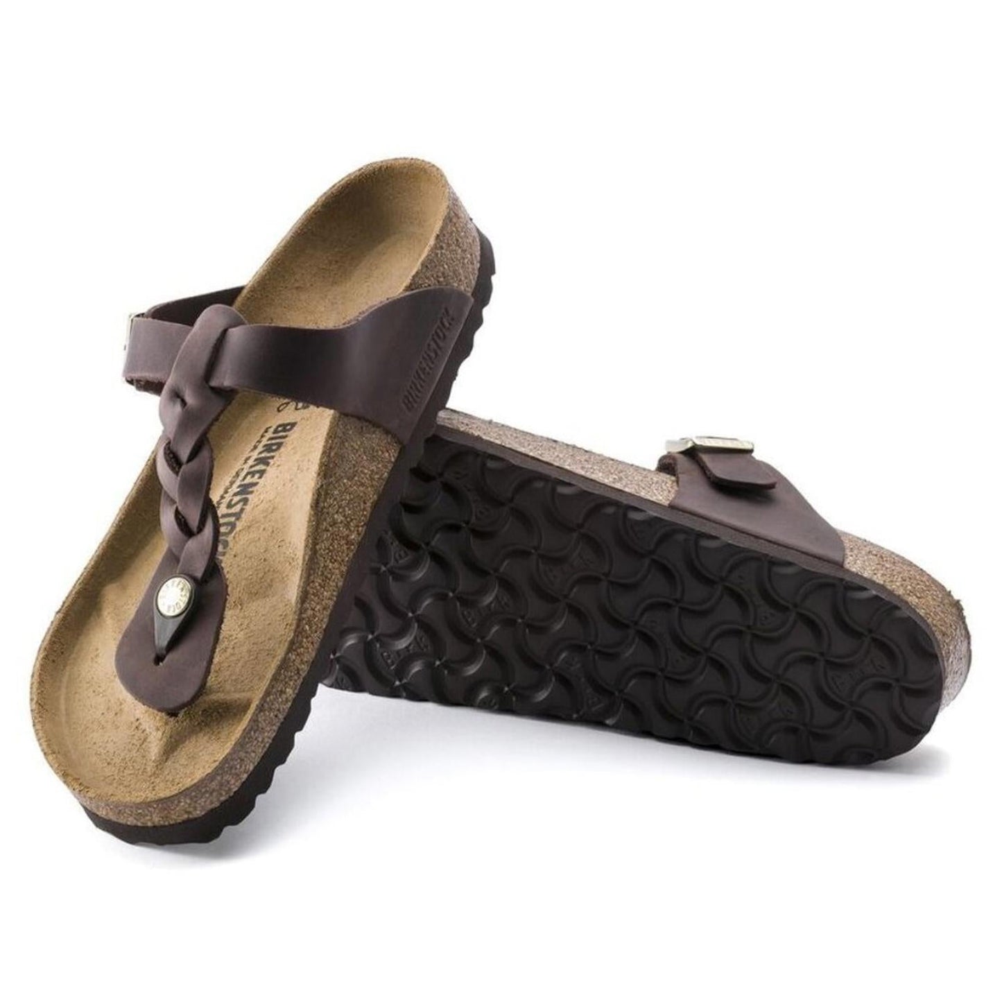Gizeh Braided Habana Oiled Leather Sandals