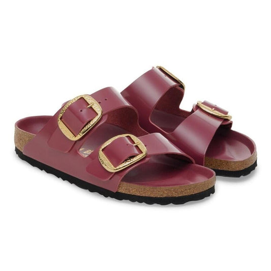 Arizona Hammered Big Buckle Zinfandel High Shine Sandals