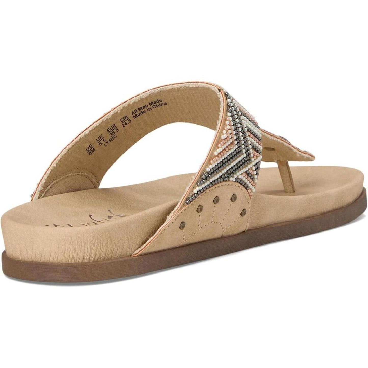 Lyric San Beaded Faux Nubuck Sandals