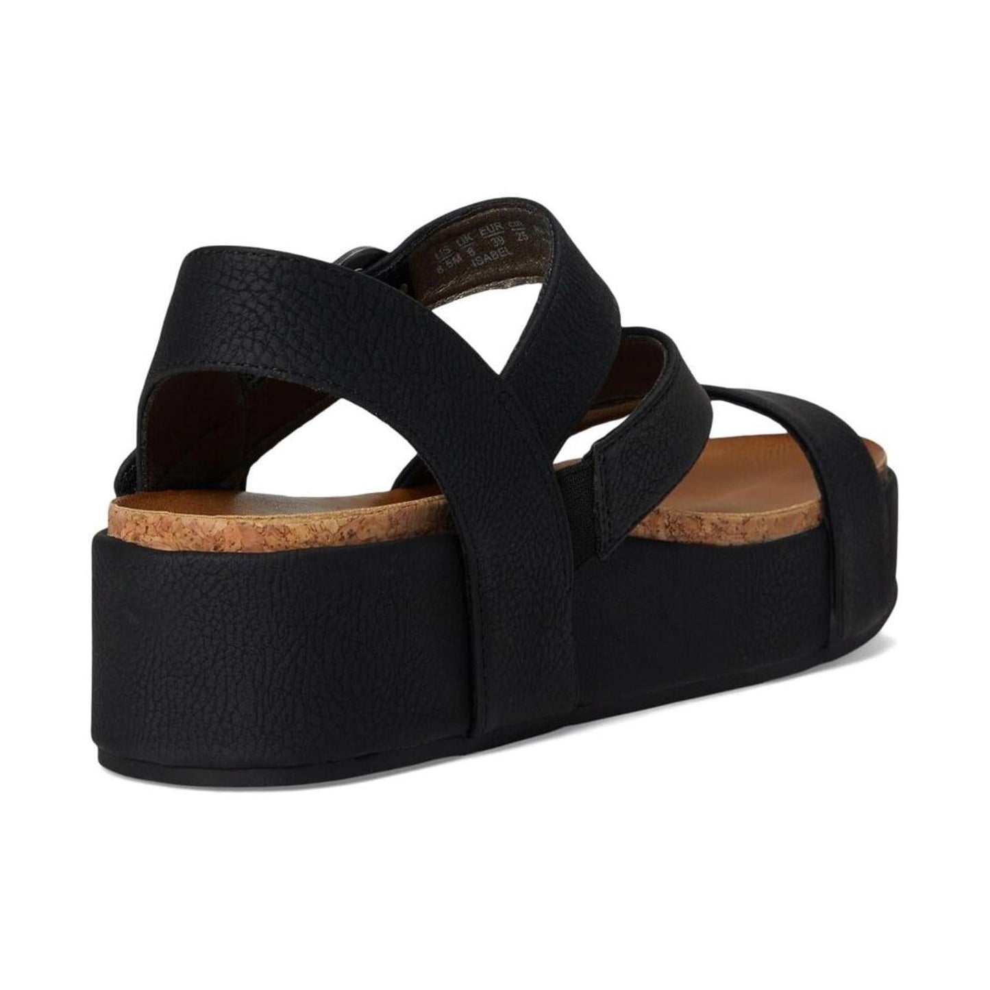 Isabel Black Faux Nubuck Platform Sandals
