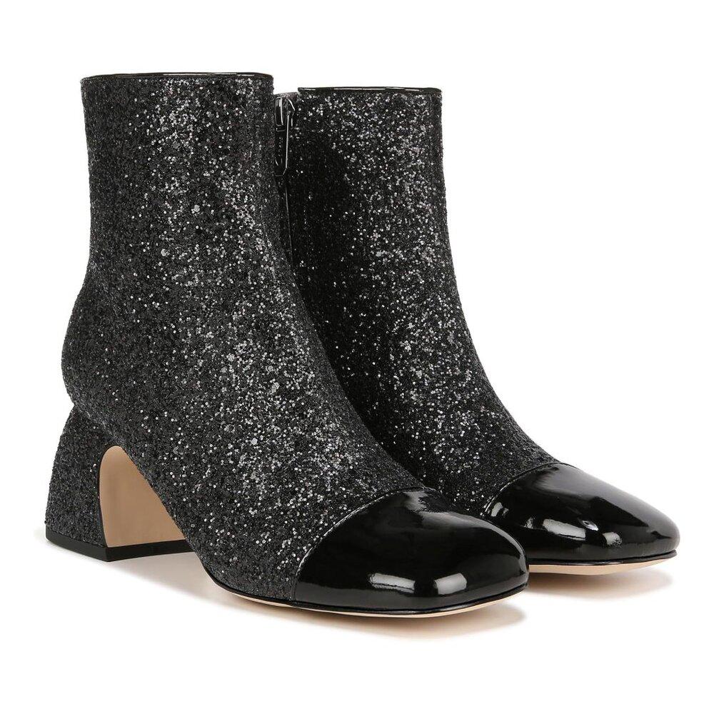 Osten Black Jewel Heeled Ankle Boots
