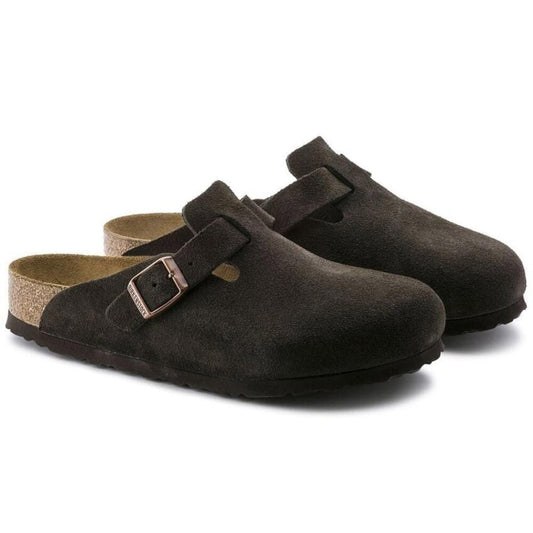 Boston Mocha Suede Leather Soft Footbed Sandals