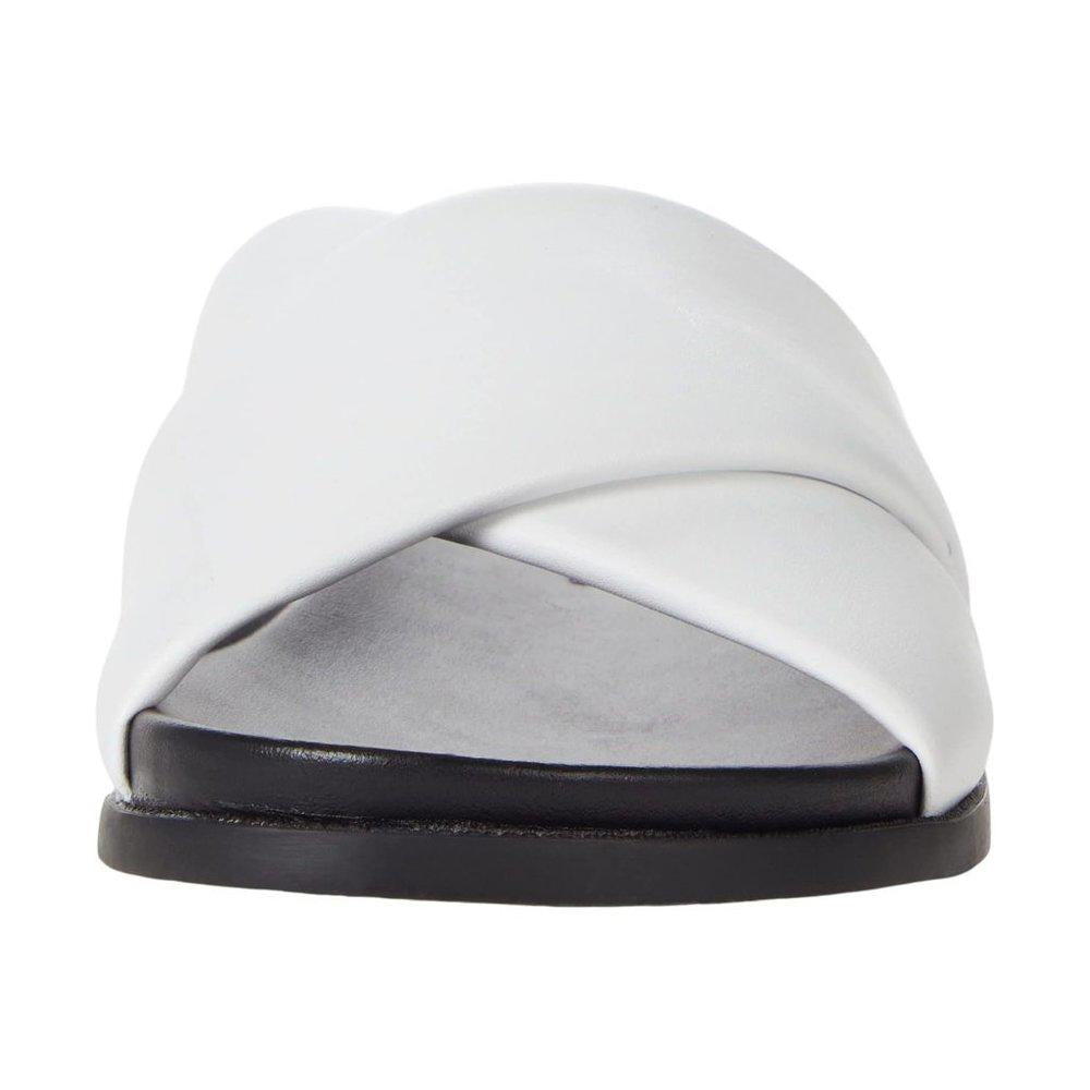 Adlee White Crisscross Slides