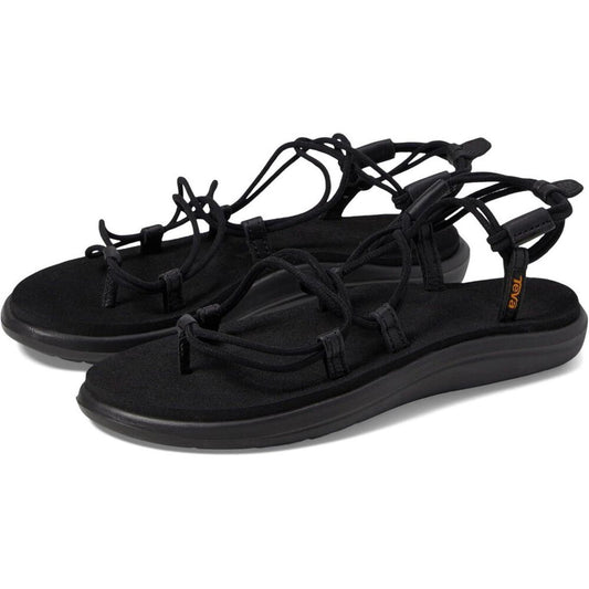 Voya Infinnity Black Elastic Lace Sandals