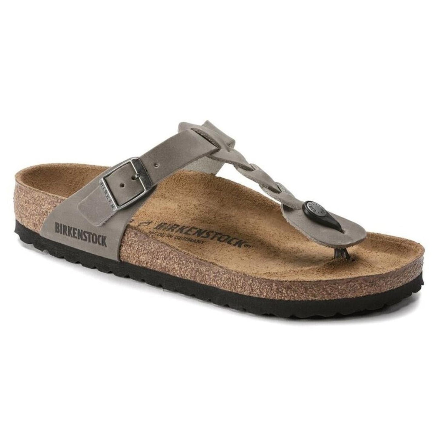 Gizeh Braided Iron Oiled Leather Sandals