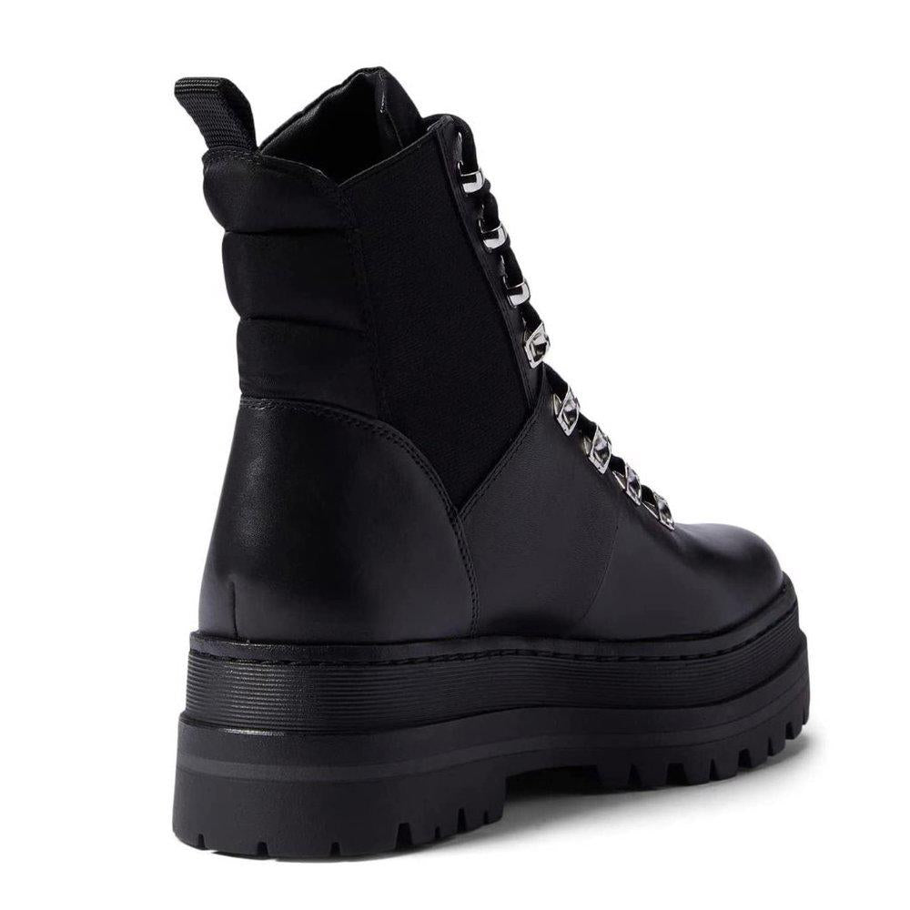 Plune Black Lace Up Leather Boots
