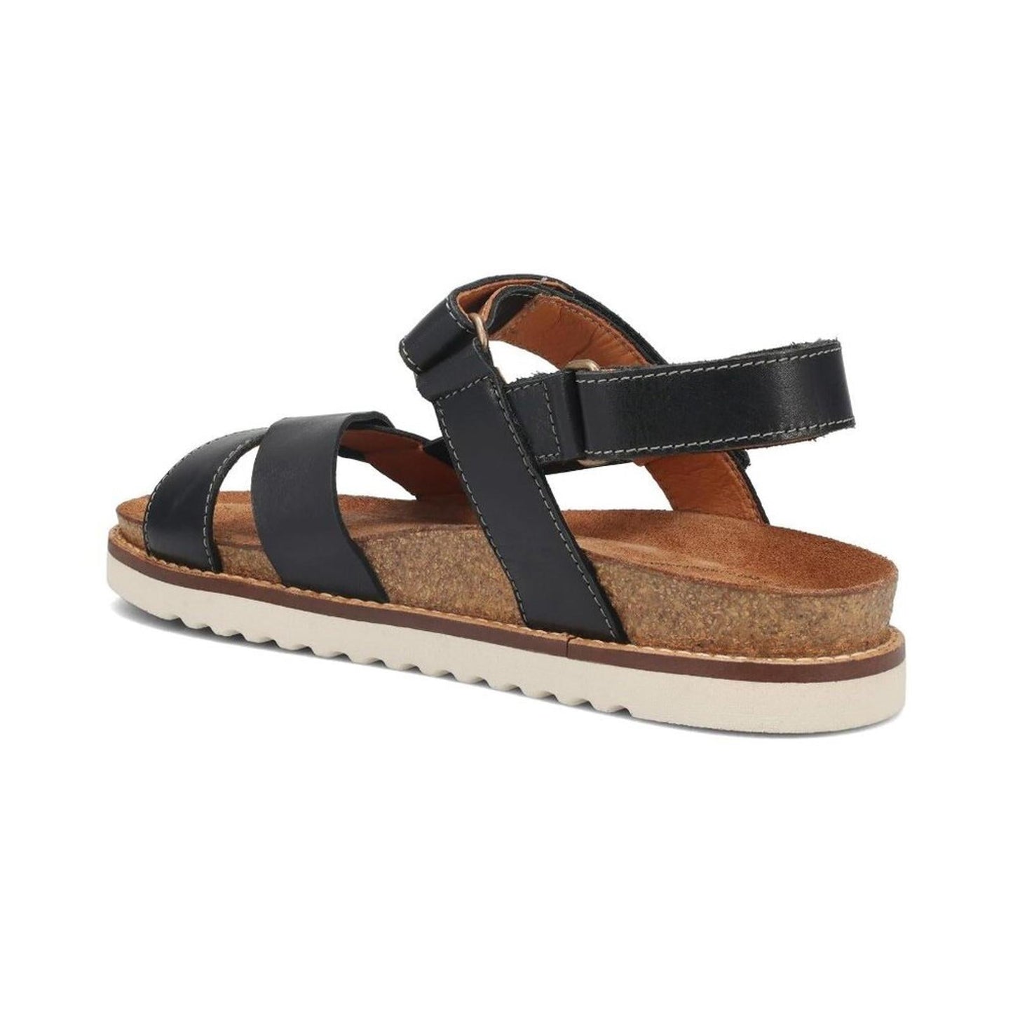 Sideways Black Leather Sandals