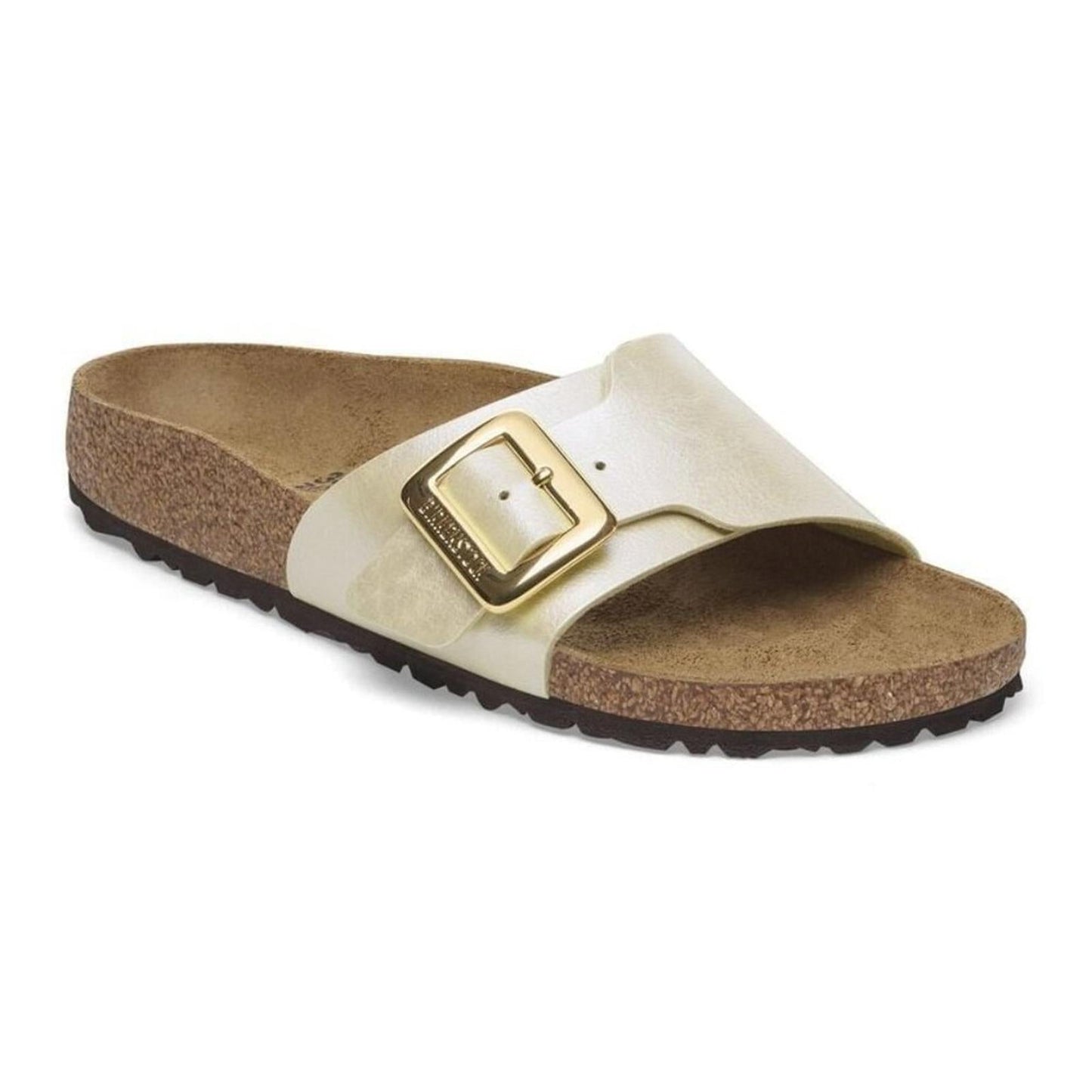 Catalina Luxe Buckle Graceful Pearl White Birko Flor Sandals