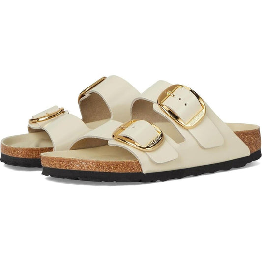 Arizona Ecru Big Buckle High Shine Sandals