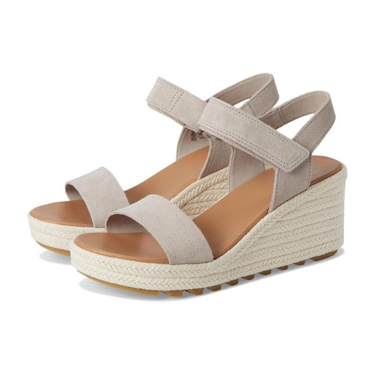 Cameron Crushed Clay Suede Leather Wedge Sandals