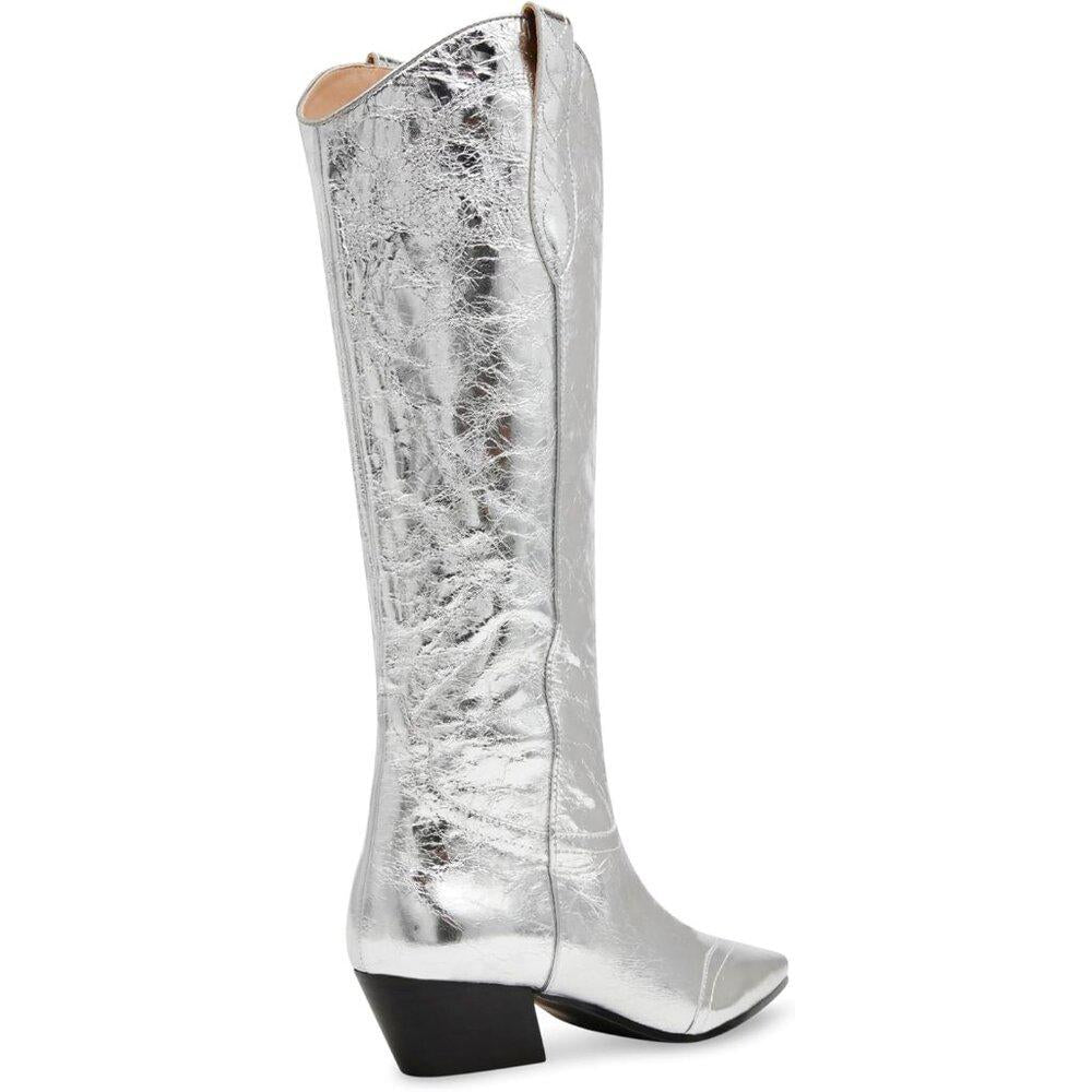 Dollie Silver Leather Western Cowboy Boots
